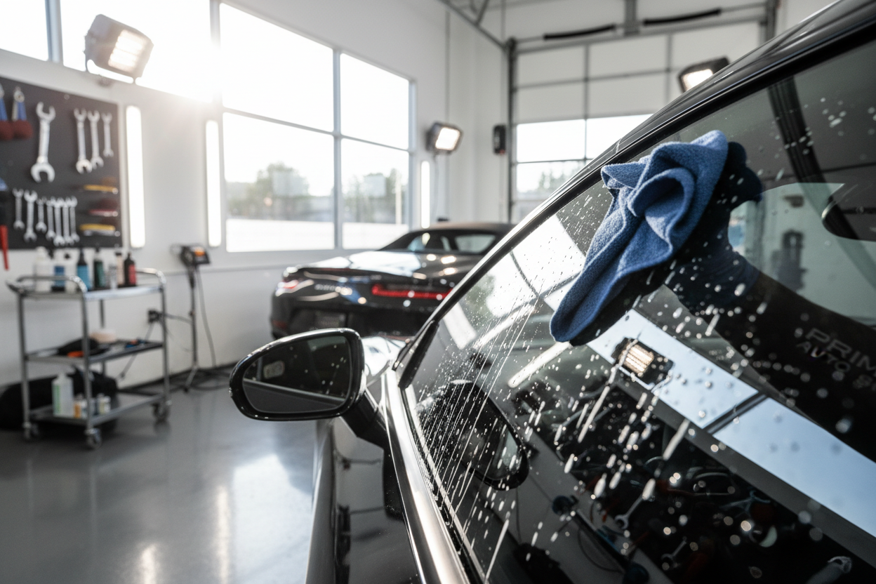 car windows getting clean i a premiun detail shop 